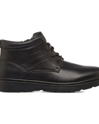 Botines Comfort Negros de Hombre P Soft con Costuras Decorativas