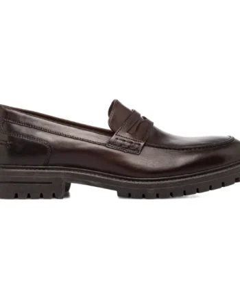Mocasines Penny Loafer marrones de hombre en piel