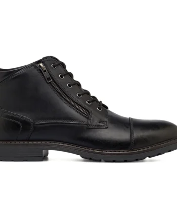 Botines de piel negros de hombre con cremallera La Cuoieria